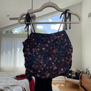 Abercrombie Floral Black Crop Tank- NEVER WORN